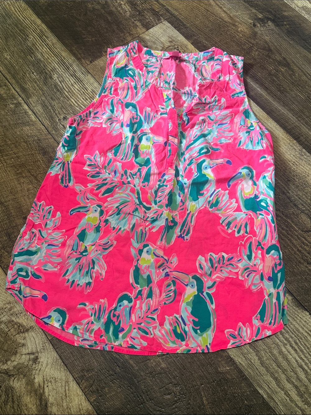 Lilly Pulitzer Hot Pink Tropical Toucan Print Skirt